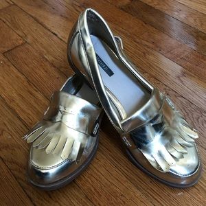 Metallic Gold Loafers - Size 8